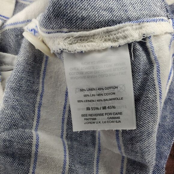 Madewell Striped Play Button Back Linen Blend Dress Size M - Picture 11 of 12